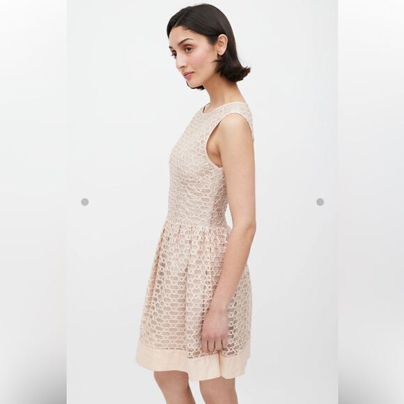 NWT Red Valentino Pink Ribbon Mesh A-Line Dress Size 2 Pink Blush - Picture 8 of 15